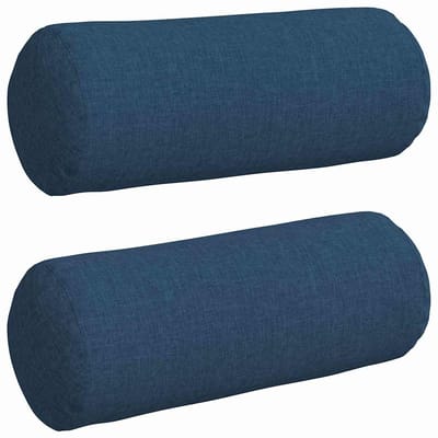 vidaXL Bolster Kussens 2 st Stof Blauw Ø 15 x 40 cm