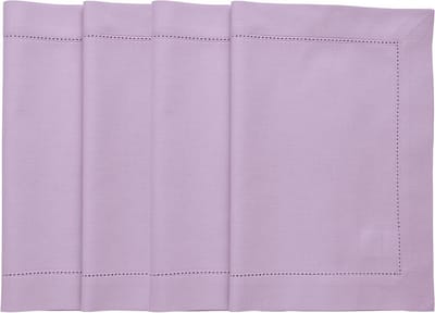 Placemats Katoen Linnen - Tafelonderleggers Stoffen - Eettafel Dekken - Handgeweven Natuurlijke Stof - 14 x 19 Inch - Lavendelijs