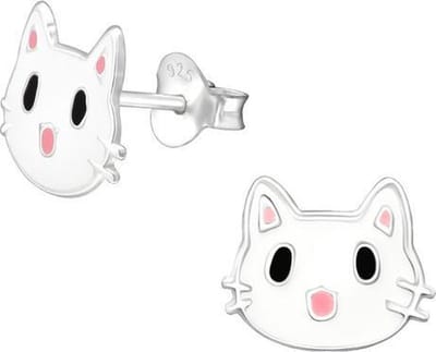 Amanto Kids Oorbellen Christer - 925 Zilver E-Coating - Poes - 10x8mm