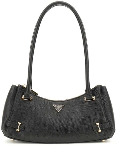GUESS Schoudertas Rosalba Top Zip Shoulder Bag Black Zwart