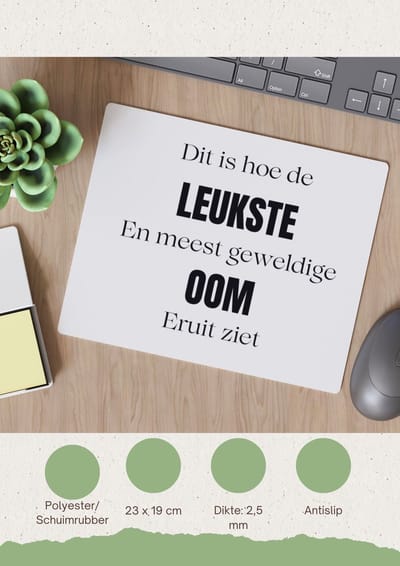 Akyol - dit is hoe de leukste en geweldige oom uit ziet Muismat - Oom - cadeau oom - cadeau - verjaardag oom - 23 bij 19 cm