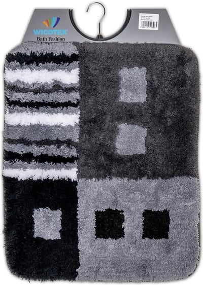 Wicotex - Bidetmat - WC mat - Toiletmat modern Grijs - Badmat - Antislip onderkant - Afmeting 50x60cm