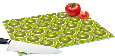 Glazen Snijplank - 39x28 - Patronen - Retro - Regen - Druppel - Groen - Snijplanken Glas