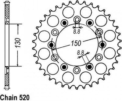Couronne de transmission Sifam pour Moto Honda 250 XR R 1986 à 1989 Neuf