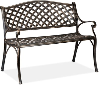 tuinbank aluminium - 2 zits - metaal - 82 x 102 x 60 cm
