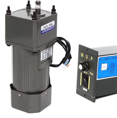 Regelbare Motor - Toerentalmotor - Industriële Toepassingen - Inclusief Regelaar - 90W 220V - Grijs