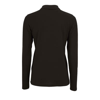 SOLS Dames/dames Perfecte Lange Mouw Pique Polo Shirt (Zwart)