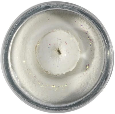 Berkley PowerBait Natural Glitter Trout Dough | 50g Garlic White Glitter