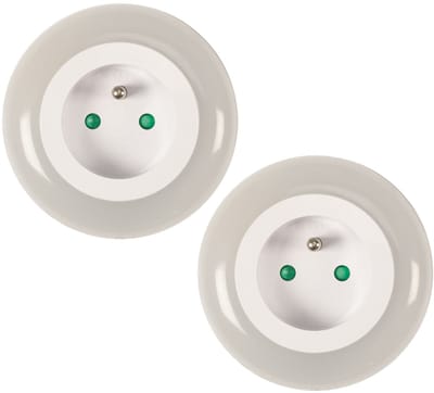 Home Deco Kids LED nachtlamp met lichtsensor - 2x - kinderkamer - extra stopcontact - energiebesparend