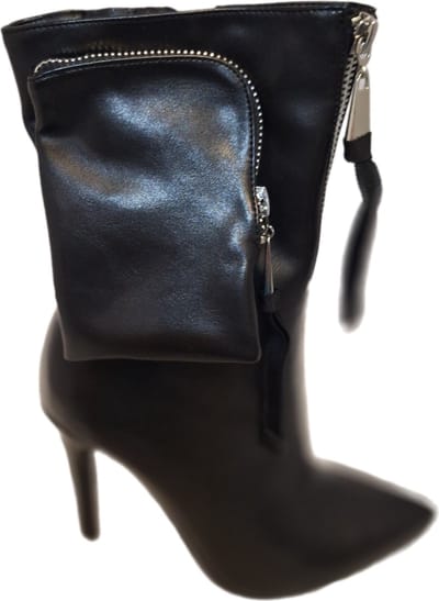 RUON- HALFHOOG LEDERLOOK LAARSJE-NAALDHAK 8 CM-EXTRA PURSE-38