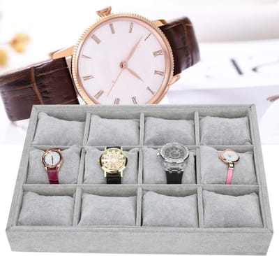 12 Slot Sieraden Organizer voor Horloges en Armbanden - Opbergdoos voor Bangles en Cuffs met Display Tray