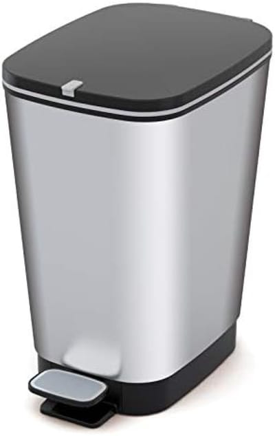 PromoHome Afvalemmer 50-60 Liter - Pedaalemmer met Geurbescherming "Zilver"
