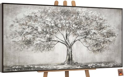 Canvas schilderij groot handgeschilderd levensboom boom natuur – YS-Art Gallery – Luxe wanddecoratie voor woonkamer – Modern schilderij voor slaapkamer en kantoor