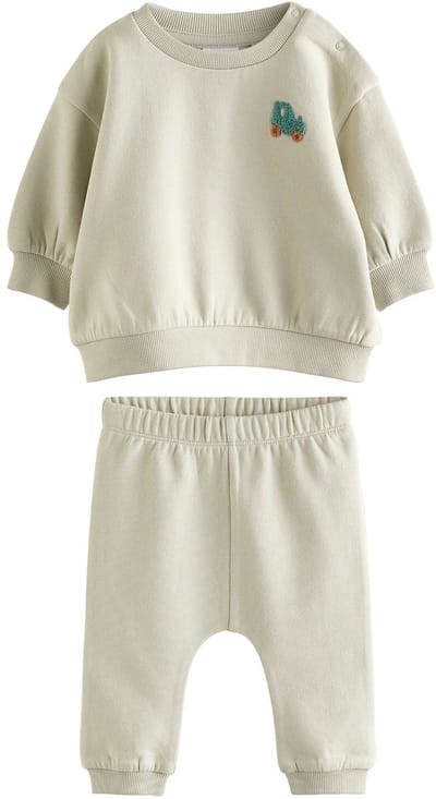 Next - Jongens - groen - Babyset met sweater en joggingbroeken - Groen