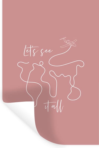 Muurstickers - Sticker Folie - Spreuken - Quotes - Let's see it all - Vliegtuig - 20x30 cm - Plakfolie - Muurstickers Kinderkamer - Zelfklevend Behang - Zelfklevend behangpapier - Stickerfolie
