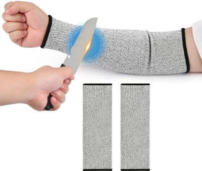 Set van 2 Snijbestendige Armbeschermers voor Dikke Huid en Blauwplekken, Warmtebestendige Beschermmouwen voor Koken en Tuinieren, 35 cm Lang