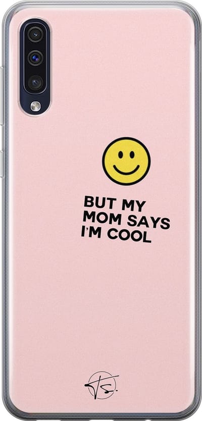Hoesje geschikt voor Samsung Galaxy A50 - I'm cool quote - Soft Case - TPU - Tekst - Roze - Mooie Telefoonhoesjes