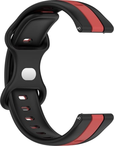 Siliconen bandje - geschikt voor Garmin Forerunner 55 / 245 / 645 - zwart-rood