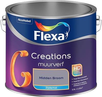 Flexa - Creations Muurverf Zijdemat - Midden Braam - Mengverf - 2,5 L