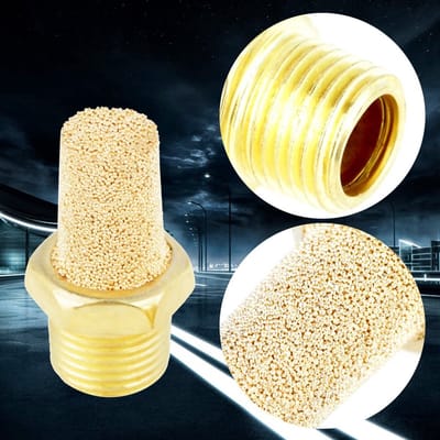 Dailygoods- Geluidsdemper G1/8 buitendraad - Geluidsreductie - Pneumatische uitlaatfilter - Duurzaam koper/ijzer - Voor kleppen/cilinders - Effectief voor afvoerlucht - Geluidsfilter