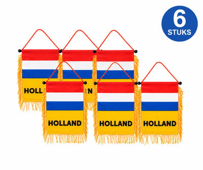 Holland Vaantjes 17x12 cm – Voordeelset 6 Stuks – Oranje WK 2026 Decoratie