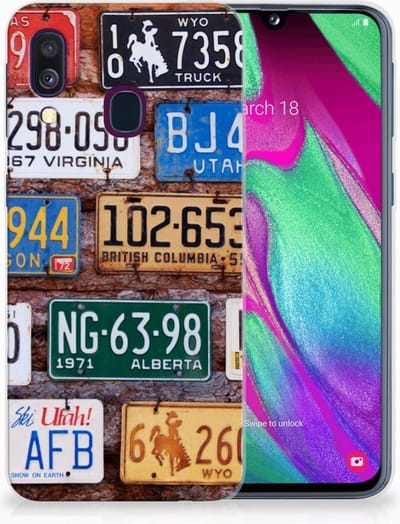 Samsung Galaxy A40 Siliconen Hoesje met foto Kentekenplaten