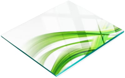Gehard multifunctioneel decoratief bord van glas met abstract golfpatroon, 60x52 cm