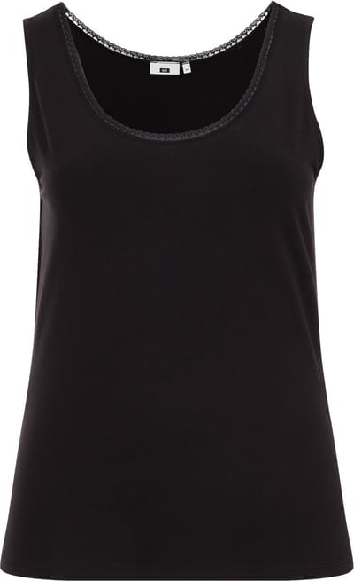 WE Fashion Dames singlet met kant - Curve