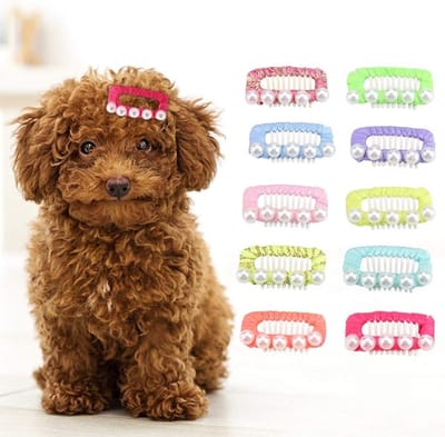 10 Stuks Dierenhaar Clips Mini Kammetjes met Lint voor Dierenverzorging en Kammen van Honden en Katten met Korte Vacht