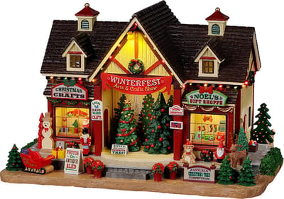 Lemax - 'Winterfest Arts & Crafts Show' - Verlichte Gebouw - Inclusief adapter