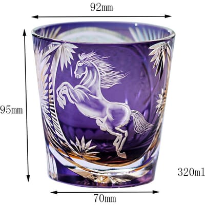 320 ml Handgemaakte Edo Kiriko Stijl Whiskeyglas Tumbler Paard Voor IJzige Dranken Koud Drinken About 320 ml