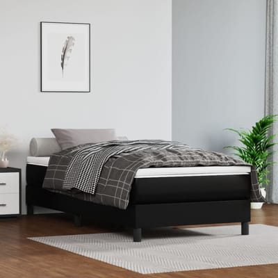 vidaXL - Pocketveringmatras - medium - 90x190x20 - cm - kunstleer - zwart