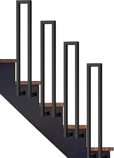 Metalen trapleuning - Smeedijzeren leuning - Veilig traplopen - Stevig en duurzaam - 100 cm - Zwart