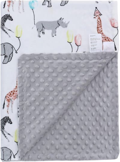 Minky Babydeken 110 x 150 cm - Uniseks Katoenen Knuffeldeken voor Baby's en Kinderen (Ballon Olifant)