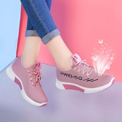 Chaussures Décontractées Polyvalentes pour Femmes Printemps et Été Chaussures Respirantes Chaussures de Sport Résistantes à l'Usure 35 rose