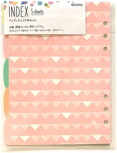 A5 Tabbladen Dividers Set van 5 Compatible met o.a. Filofax Clipbook en Kalpa 6-Rings Organizers + EXTRA Bladwijzer / Liniaal