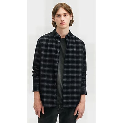 AllSaints Kink Ls Shirt Navy Blue Maat: XS | Casual Overhemden Outlet | Heren | Blauw