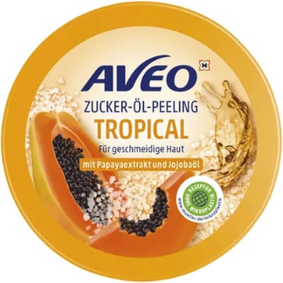 AVEO Suiker-Olie Scrub - 230 gr | Papayaextract en Jojoba Olie - Intensieve Huidvoeding - Frisse en Vitaliserende Huidpeeling