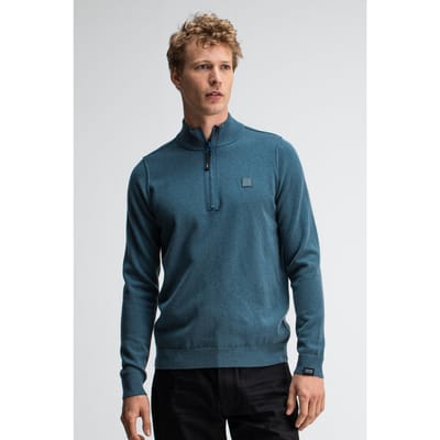 Butcher of Blue Clifton Halfzip Schmutz Blau Size: S | Sweaters Outlet | Heren | Blauw