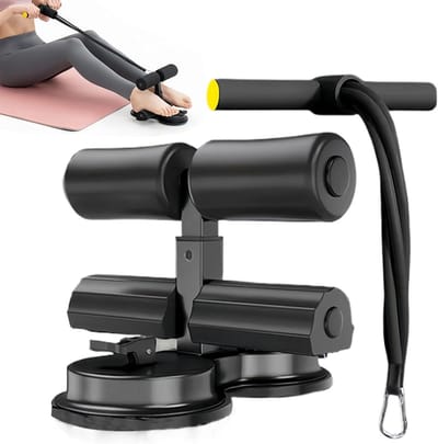 Sit Up Machine - Buiktrainer Fitnessapparaat - Thuis Trainen - Sterke Zuignap Stabiliteit - Verstelbaar - Zwart