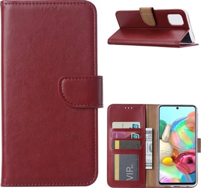 Hoesje Geschikt Voor Samsung Galaxy A71 Portemonnee / Boek hoesje - Bordeaux