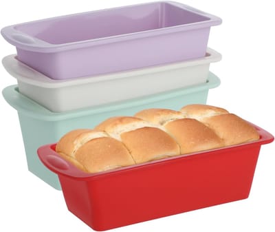Famanu - Siliconen mini broodbakvorm set van 4 rechthoekig geschikt voor oven en airfryer