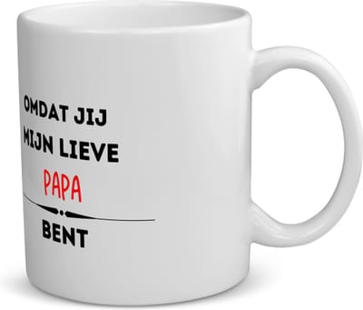 Akyol - omdat jij mijn lieve papa bent koffiemok - theemok - Vader - de liefste papa - vader cadeautjes - vaderdag - verjaardag - geschenk - kado - 350 ML inhoud