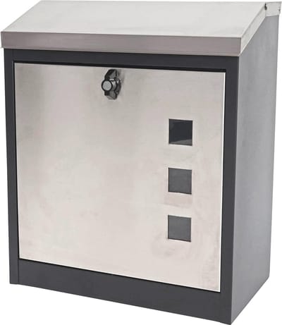 Cosmo Casa XXL Brievenbus - Bedrijfsbrievenbus - Afsluitbaar - Poeder gecoat - 52x44x25cm - Zwart Roestvrij Staal
