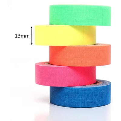 5-delige set UV-katoen glow-in-the-dark neon gaffertape, zelfklevend, fluorescerend, geschikt voor vloeren, meerkleurig, gemakkelijk te verwijderen, wanddecoratie en kamerdecoratie 5m green