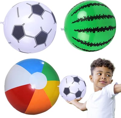 Opblaasbare Ballen - Strandballen Speelgoed - Zomer Feest - Drie Stuks Set - 30 cm Diameter - Gekleurd