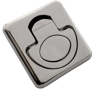 Luikring - RVS 316 - Vierkant - 50x50mm - Met veer - RVS Gepolijst - Zeewaterbestendig