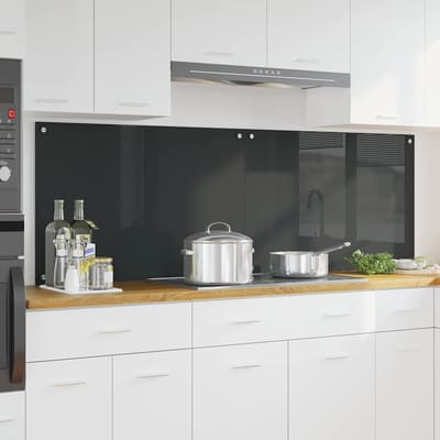 vidaXL - Keukenachterwand - 2 - st - Donkergrijs - 90 - x - 60 - cm - gehard - glas