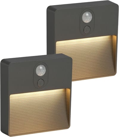 Automatisch LED Nachtlampje met Bewegingssensor - 2 Stuks Warm Licht & RGB, Batterijgevoed, Ideaal voor Binnengebruik