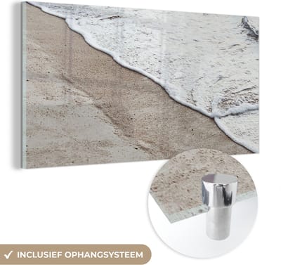 MuchoWow® Glasschilderij 120x60 cm - Schilderij acrylglas - Zee - Strand - Zomer - Foto op glas - Schilderijen